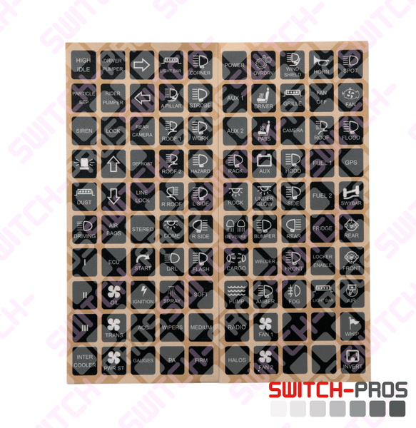 Vertical Switch Legends for Switch-Pros System